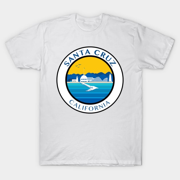 Santa Cruz City Scape California CA T-Shirt by PauHanaDesign